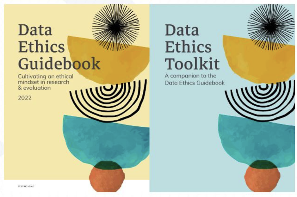 Cover pages of their two free resources: Data Ethics Guidebook and Data Ethics Toolkit