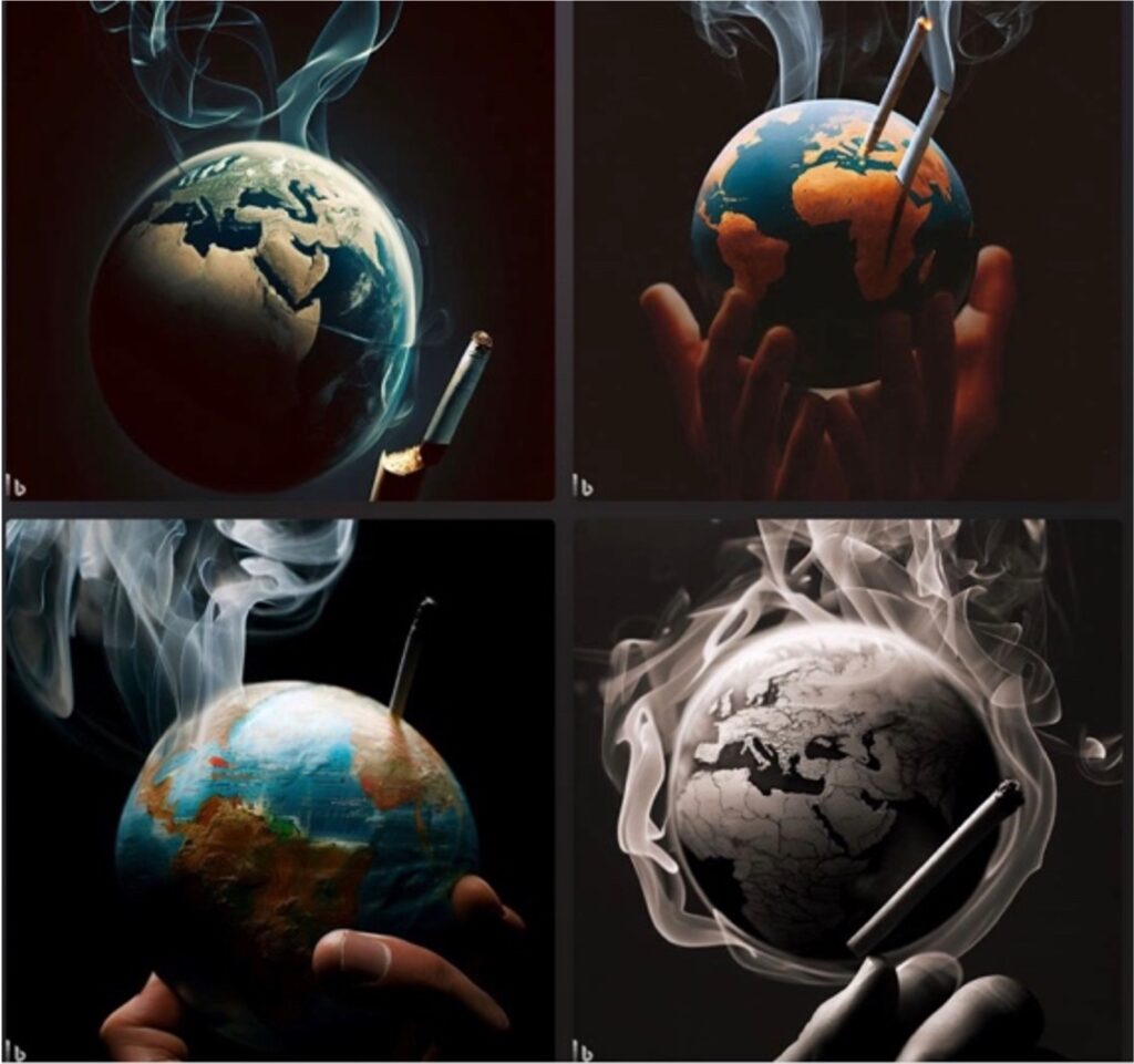 Globe with Cigarette
